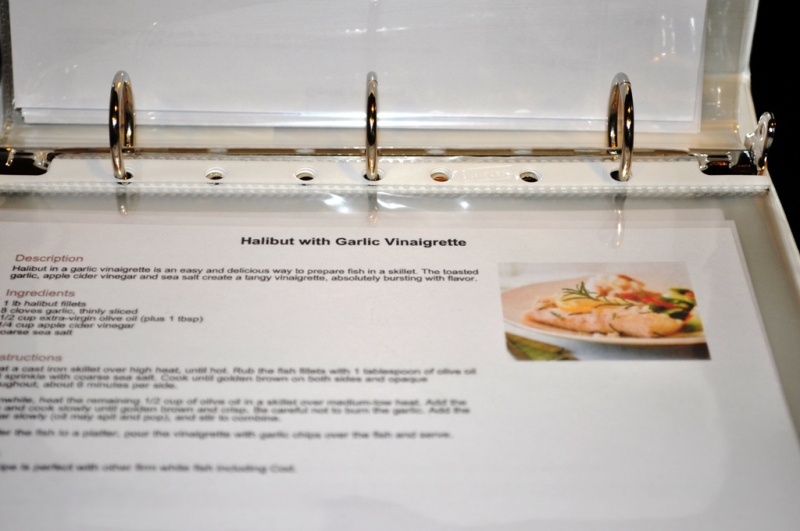 Lay the binder of recipe index cards flat on the counter to read the recipes while cooking Lay the binder of recipe index cards flat on the counter to read the recipes while cooking