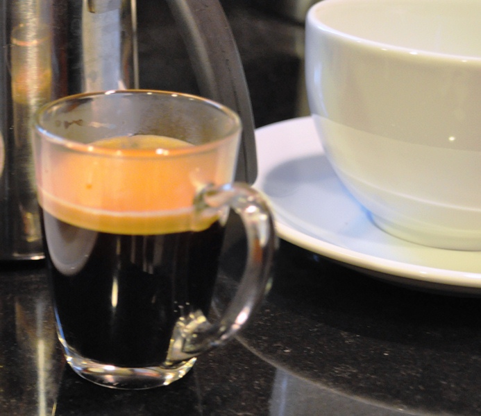 Shot of espresso for Baileys cappuccino